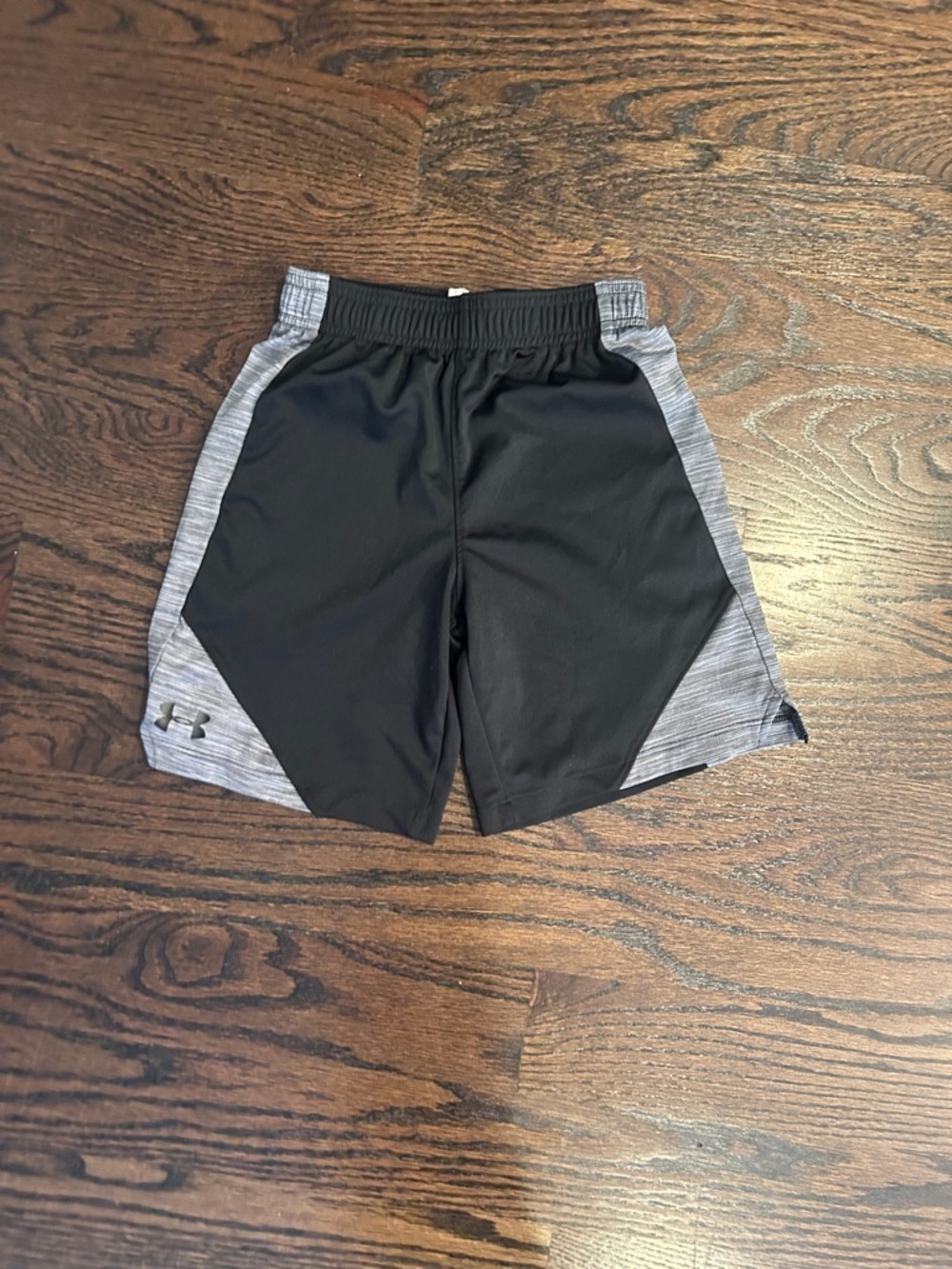 Under Armour Black with Gray Heather Side-Panel Athletic Shorts
